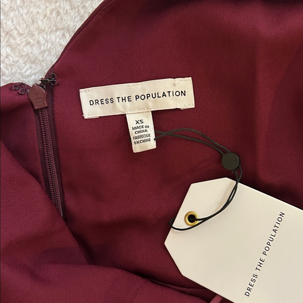 Dress The Population - Viola Gown deep wine/burgundy color - Picture 8 of 8